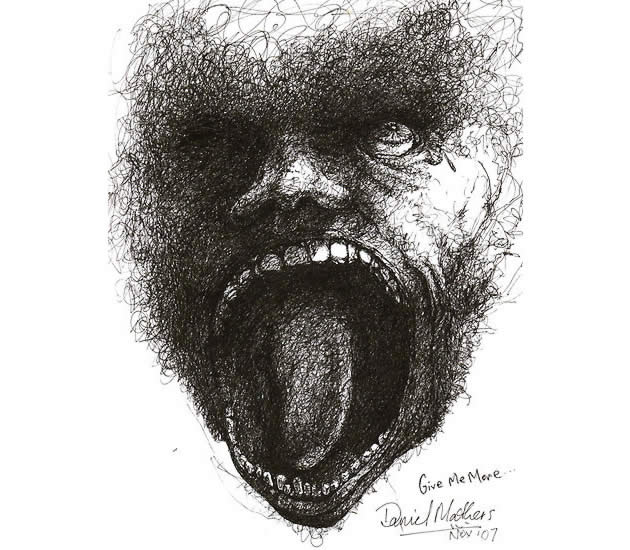 Scribble drawing using black pen