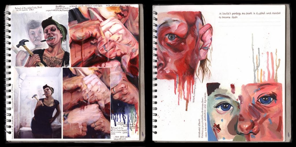 A Level Art sketchbook