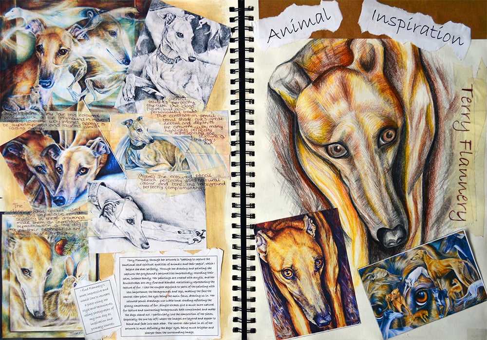 artist sketchbook dogs