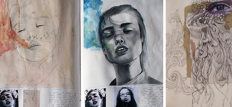 Kate Powell sketchbook pages