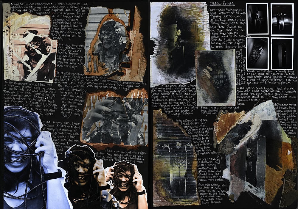 Mixed media photography sketchbook