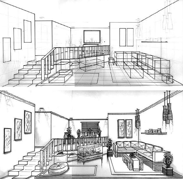 How To Draw a Scene In One Point Perspective