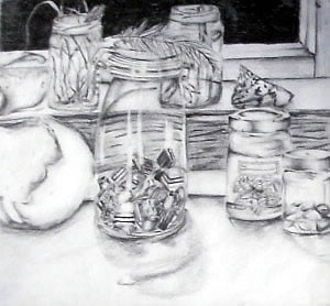 graphite drawing created for AS level Art