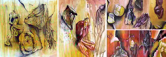 A Level Art painting of fruit