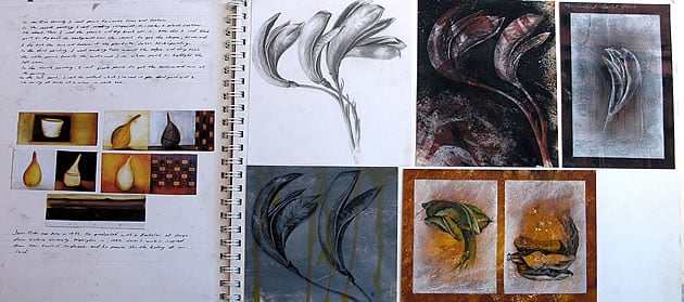 GCSE Art sketchbook natural forms