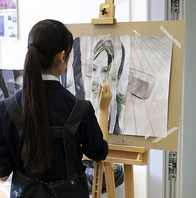 AS Art exam - painting student