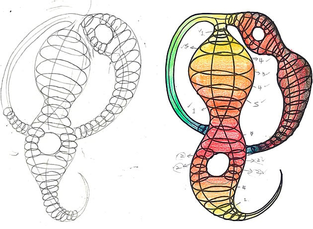 cane sculpture design drawings