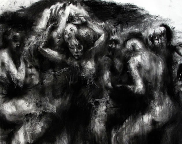 dark matter charcoal drawing