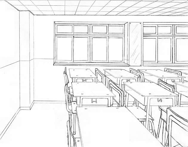 interior perspective - classroom setting