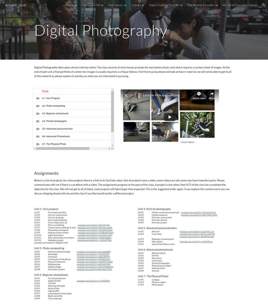 Google Sites portfolio example